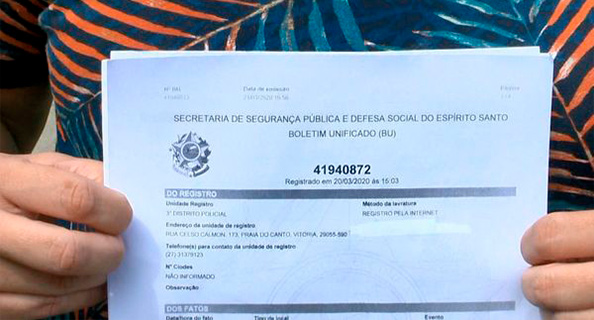 Como fazer um boletim de ocorrência online no ES