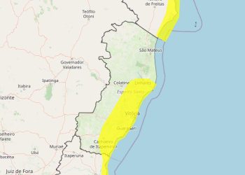 Alerta amarelo de chuva para 34 cidades do ES; veja lista