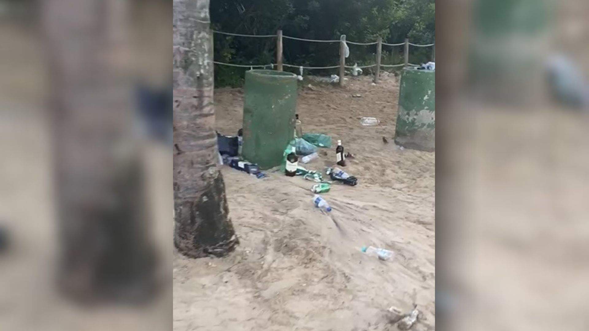 VÍDEO | Praia de Vitória amanhece tomada por lixo após forte calor e “invasão” de banhistas VÍDEO | Praia de Vitória amanhece tomada por lixo após forte calor e “invasão” de banhistas