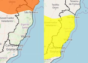 Inmet renova alerta e semana pode começar com chuva forte no ES