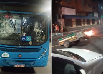 Confronto em São Pedro termina com morte e ônibus depredado