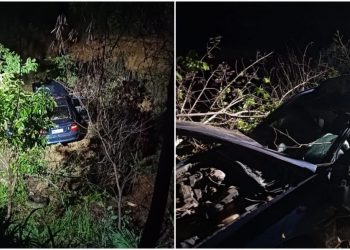 Pai morre e família fica ferida após carro bater em cavalo e cair de ribanceira em MG