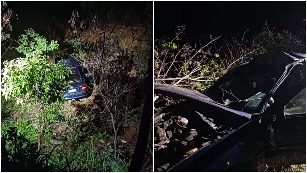 Pai morre e família fica ferida após carro bater em cavalo e cair de ribanceira em MG