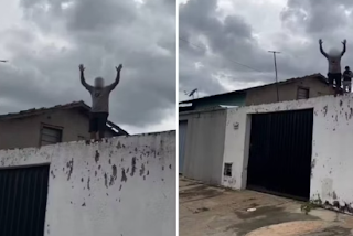 Vídeo: homem tenta fugir por telhados após estuprar mulher em Goiás | Brazil News Informa