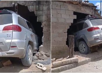 Criança fica ferida após carro em alta velocidade invadir casa no ES