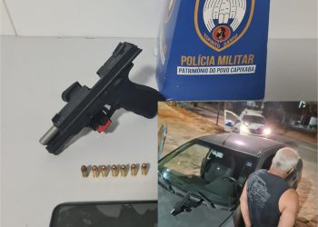 HOMEM É PRESO APÓS ATIRAR CONTRA CARRO EM RIO BANANAL. 