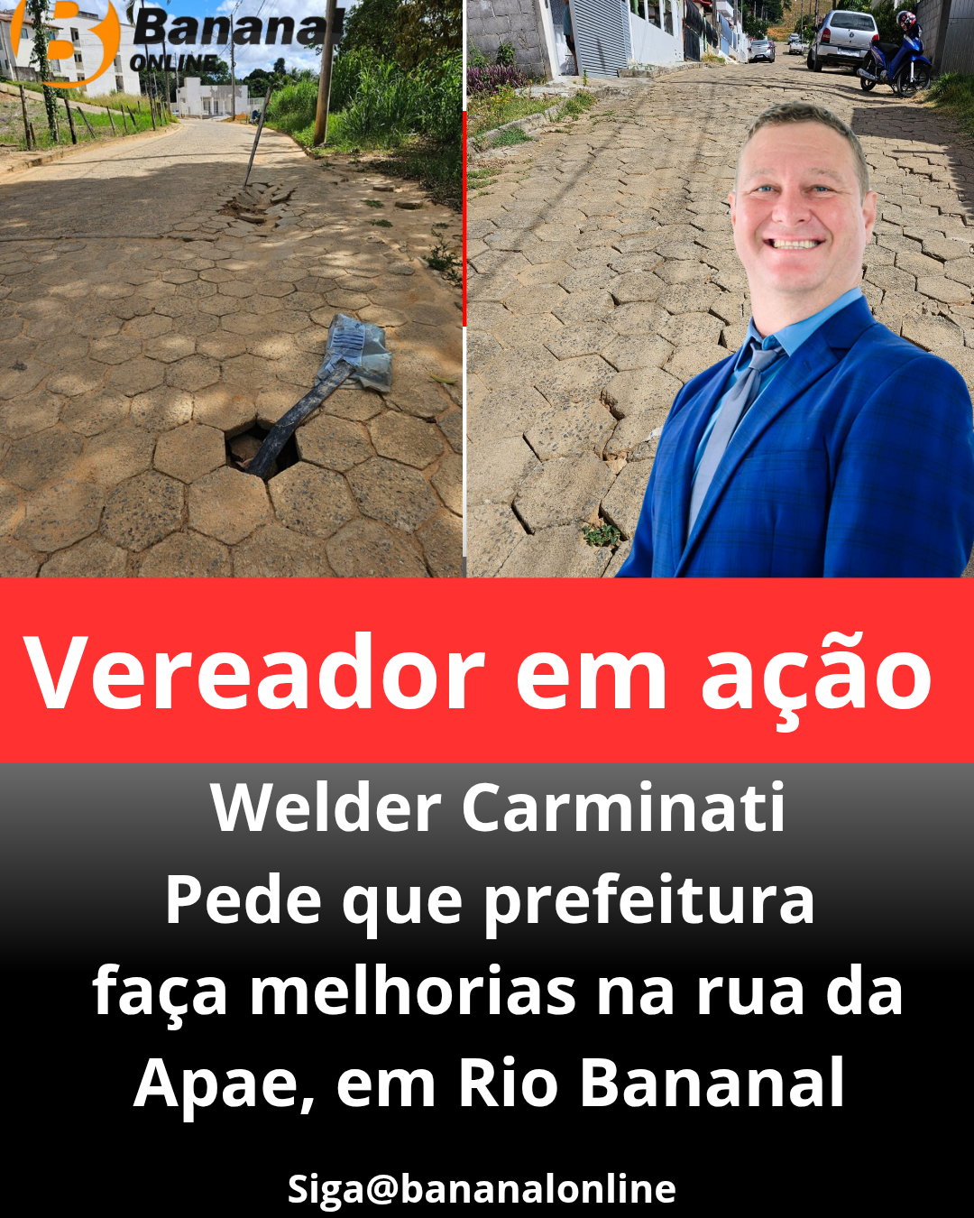 Vereador Welder Carminati pede melhorias na rua da APAE, em Rio Bananal Vereador Welder Carminati pede melhorias na rua da APAE, em Rio Bananal