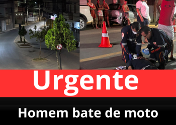 Homem sofre acidente de moto e bate em árvore no bairro Santo Antônio, em Rio Bananal
