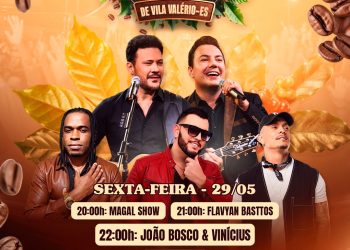 Festa do Café de Vila Valério começa nesta sexta com show de João Bosco e Vinícius